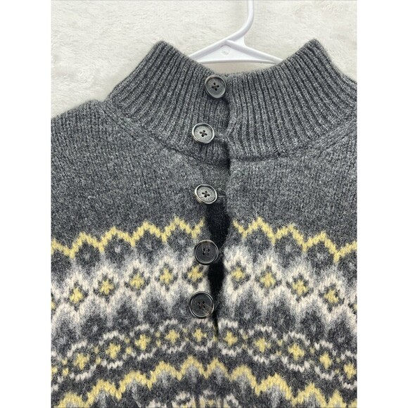 Brooks Brothers Handknit Lambswool 5 Button W/ Loop Mock Neck Medium - Picture 4 of 8